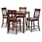 Baxton Studio Verina Grey Upholstered Walnut Brown Finished 5-Piece Wood Pub Set 172-9891-10903 - alternate 1
